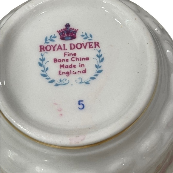 Royal Dover Teacup and Saucer, bone China, made in England. - Picture 5 of 5